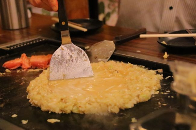 もんじゃ焼きの調理④