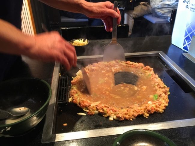 もんじゃ焼きの調理